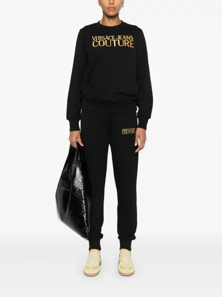 Hanorac Versace Jeans Couture cu broderie negru