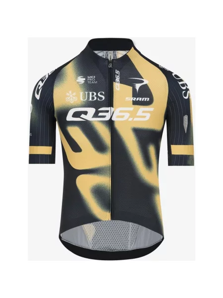 Koszulka rowerowa Pro Cycling Team Gregarius Off-Road krótki rękaw czarno-żółta M czarna
