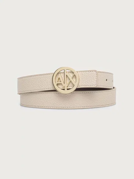 Armani Exchange curea reversibilă pentru femei cu imitație de piele bej