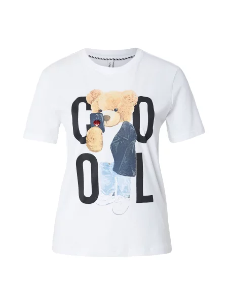 ONLY Tricou bej / safir / negru alb