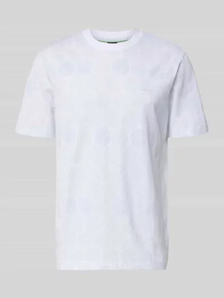 T-shirt o kroju regular fit z czystej bawełny Boss Green biała