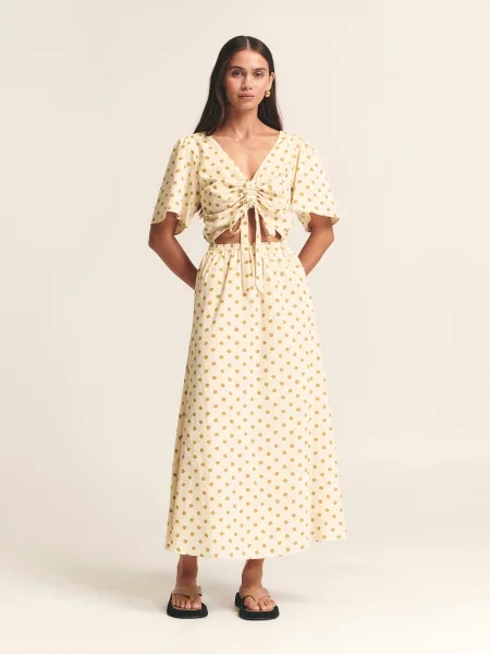 St MRLO Haljina Bobbie toplo smeđa / zlatno žuta