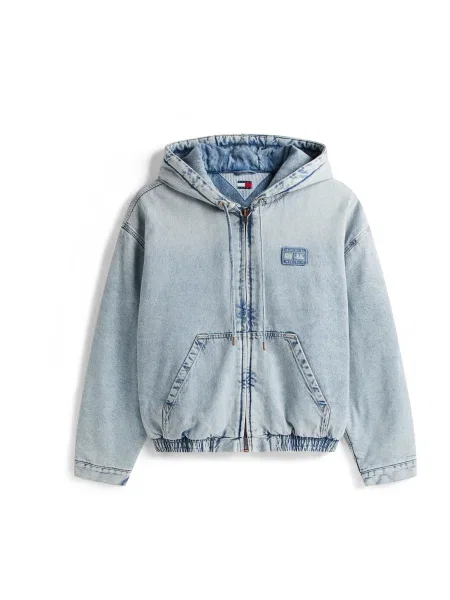 Tommy Jeans Geacă de primăvară-toamnă denim albastru
