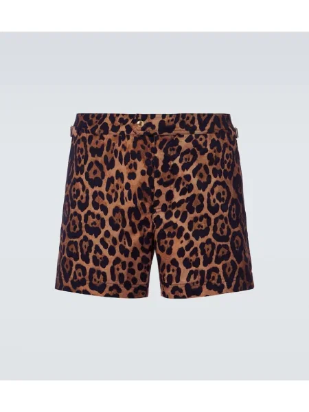 Slip de baie Tom Ford cu imagine cu model leopard