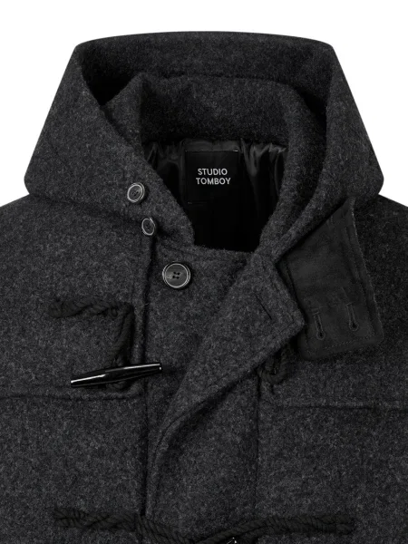 Bouclé palton duffle Studio Tomboy cu glugă gri