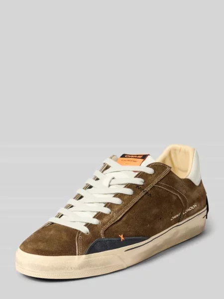 Sneakersy z nadruk z logo Crime London beżowe