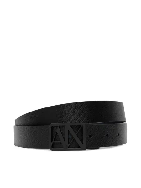 Armani Exchange Remen za muškarce kožni crna
