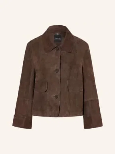 Marc Cain Kožená Bunda seal brown hnědá