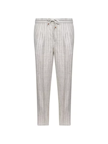 Plisované stahovací šňůrka kalhoty Brunello Cucinelli šedé