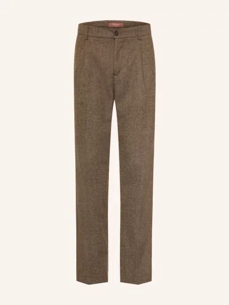 Cruna Chino Kalhoty Belleville Regular Fit tmavě hnědá