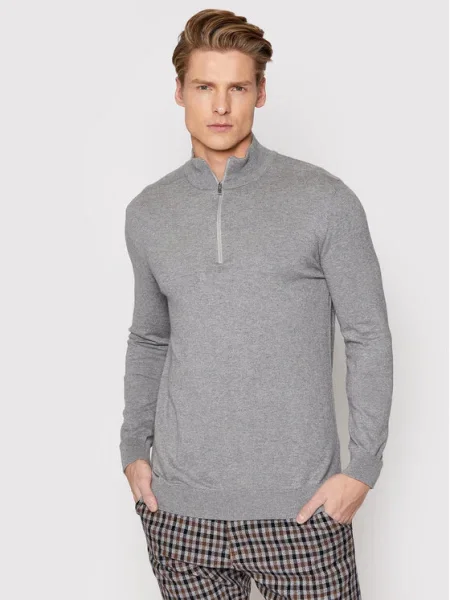SELECTED HOMME Sveter Berg melírovaná sivá