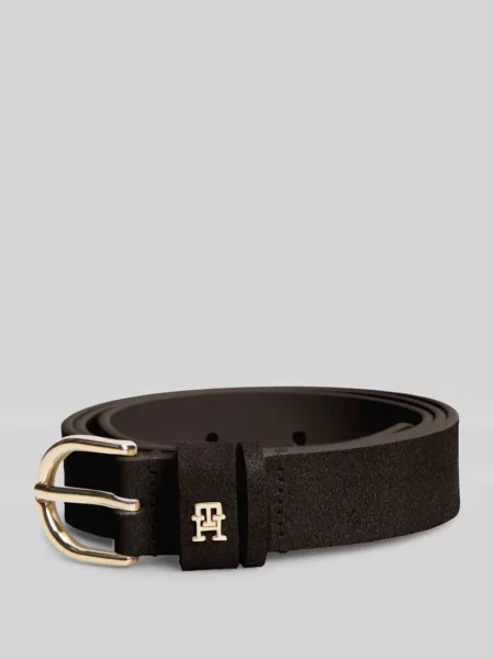 Pasek z naturalnej skóry z detalem z logo Tommy Hilfiger