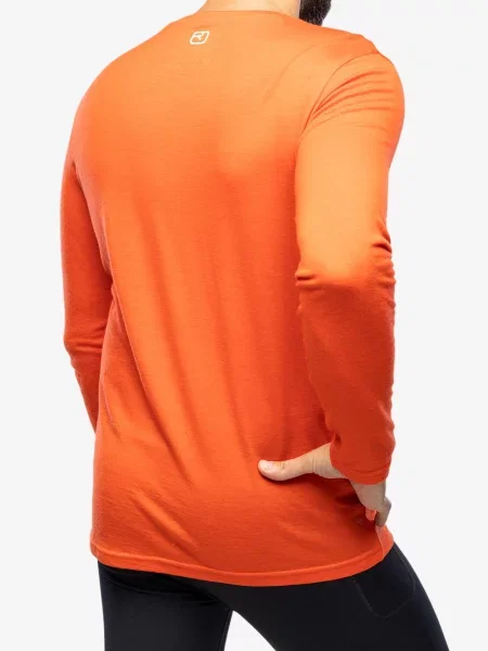 Longsleeve Ortovox Merino Brand Outline LS pomarańczowa