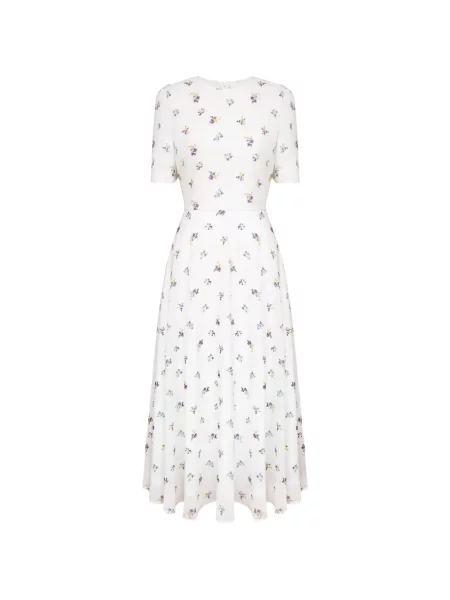 Scurt rochie midi Post Meridiem cu model floral cu imagine alb