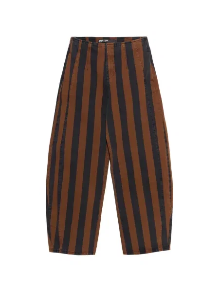 Pantaloni Bimba Y Lola cu dungi cu cataramă maro