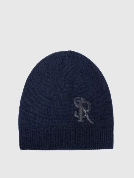 Кожаная шапка Stefano Ricci синяя
