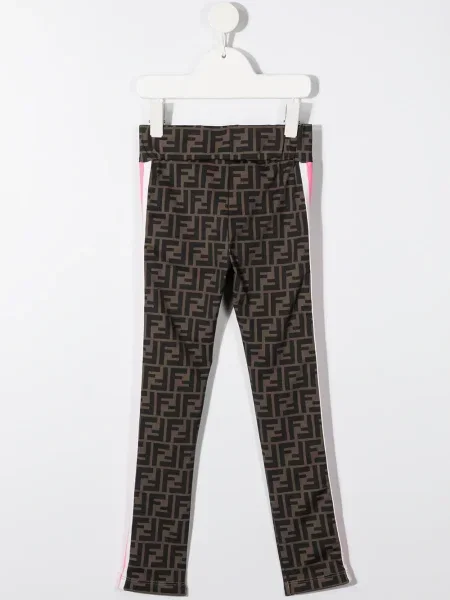 Legginsy dziecięce Fendi brązowe
