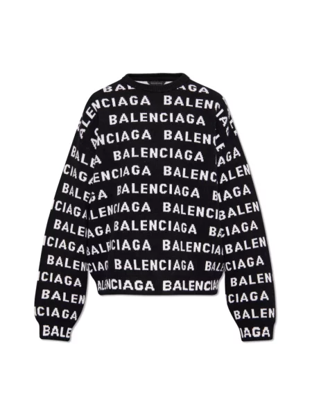 Sweter Balenciaga wełniany czarny
