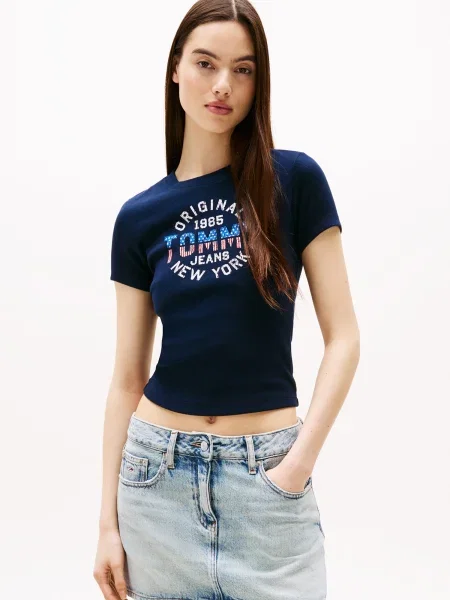 Majica Tommy Jeans modra