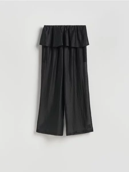 Reserved Pantaloni cu fibre Lyocell negru