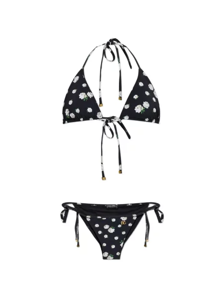 Bikini Dolce & Gabbana cu model floral cu imagine negru