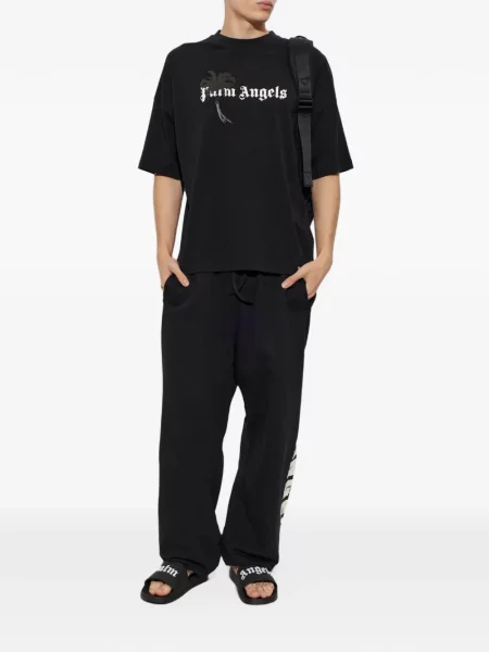 Papuci Palm Angels cu imagine negru