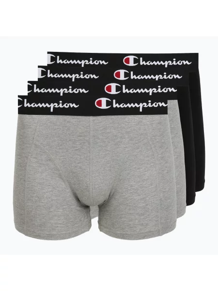 Boxeri pentru bărbați Champion Trunk Knit oxford grey melange/oxford grey melange/black negru