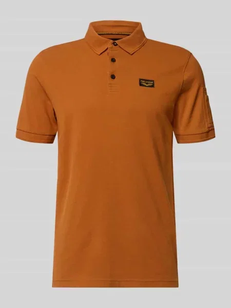 Koszulka polo o kroju slim fit z naszywką z logo Pme Legend pomarańczowe