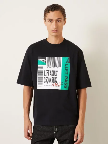 T-Shirt schwarz biała