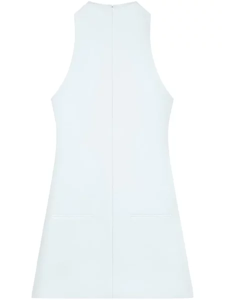 Rochie fără mâneci Courreges fără mâneci din țesătură twill de costum albastru
