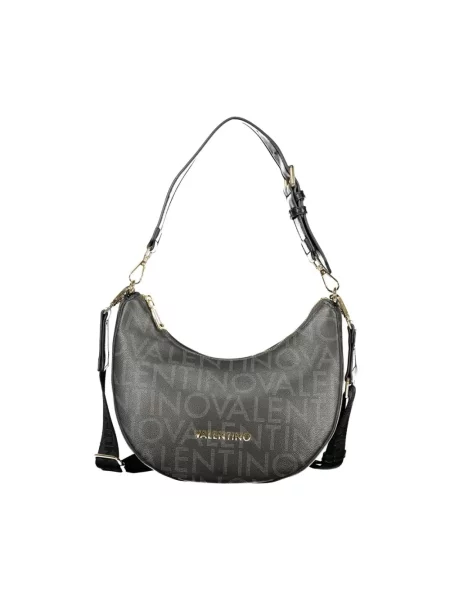Lniana torebka Valentino Bags czarna