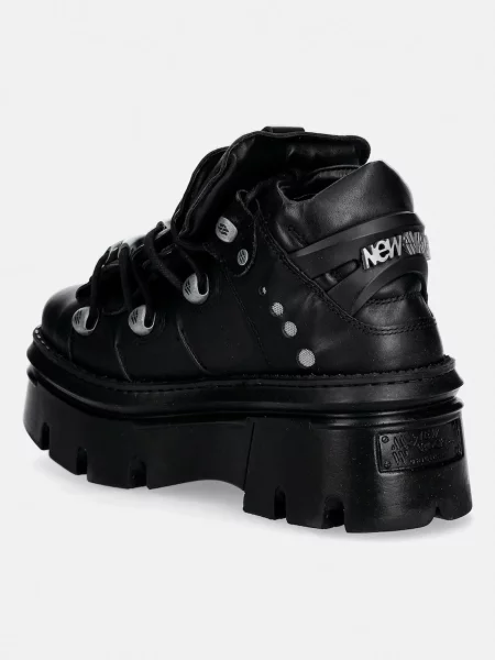 New Rock sneakers din piele CRUST NEGRO REACTOR NEGRO casco CON negru