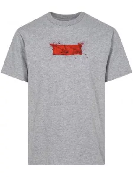 Tricou Supreme cu decolteu în U cu autograf gri