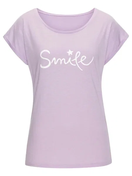 BEACH TIME Tricou mov liliachiu alb