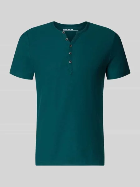 T-shirt z dekoltem w serek i listwą guzikową Mcneal zielona