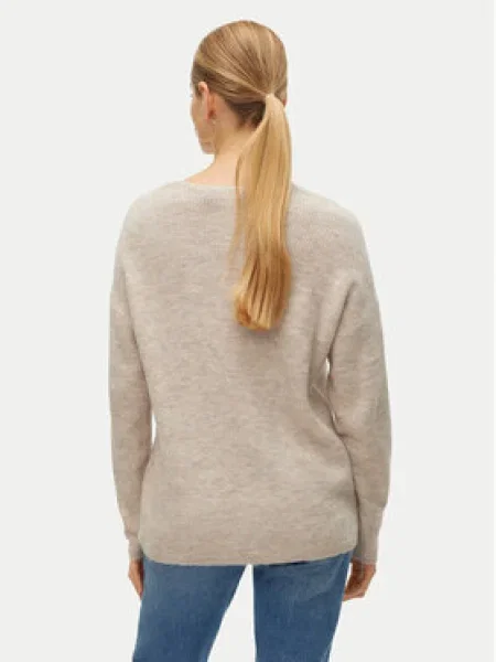 Vero Moda Sveter Crewlefile béžová