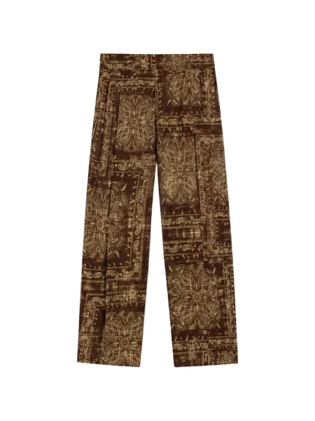 Pantaloni A Paper Kid cu model paisley maro