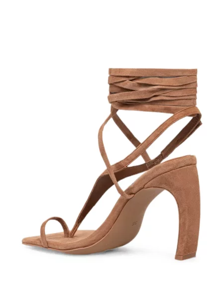 Велурени сандали Jeffrey Campbell с връзки кафяво