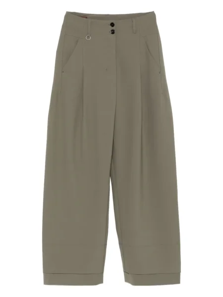 Spodnie High plisowane zielone