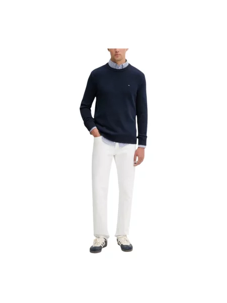 Sweter Tommy Jeans z okrągłym dekoltem niebieski