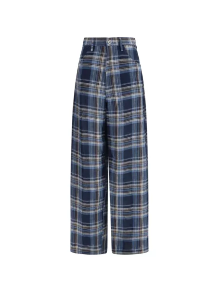 Pantaloni Marbell în carouri albastru