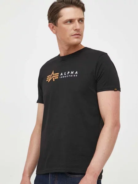 Alpha Industries tricou din Koszulka Alpha Industries Alpha Label T 03 cu imprimeu negru