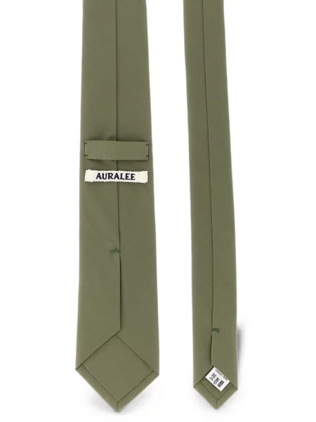 Cravată Auralee din țesătură twill verde