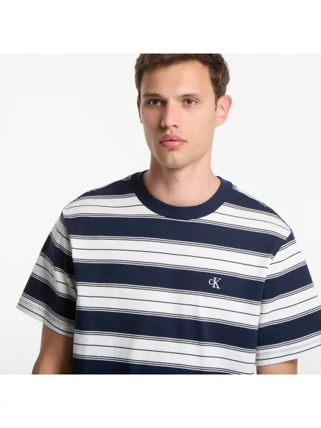 T-shirt Calvin Klein Jeans Ss Easy Jersey Stripe Crewneck Tee Dark Sapphire XL
