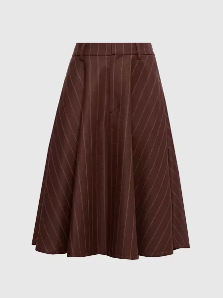 Шерстяная юбка Brunello Cucinelli коричневая