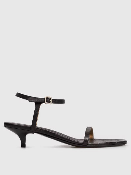 Шкіряні босоніжки Fiuto з тисненням під шкіру крокодила Marsell чорні