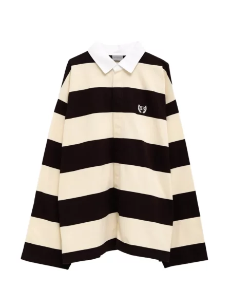 Tricou polo Balenciaga cu dungi maro