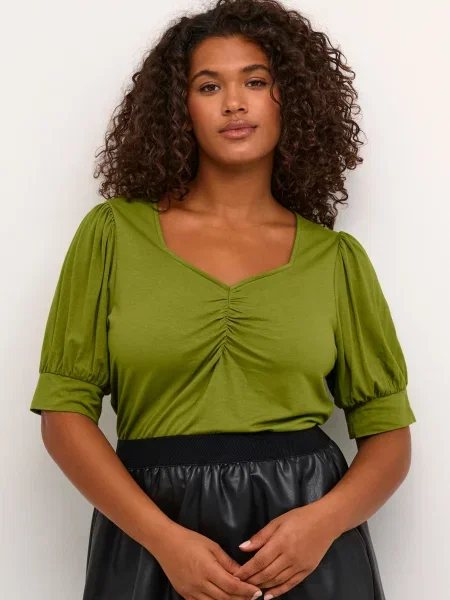 KAFFE CURVE Tricou Sissy oliv