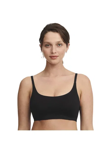 Бюстгальтер-топ с мягкой чашкой чорний