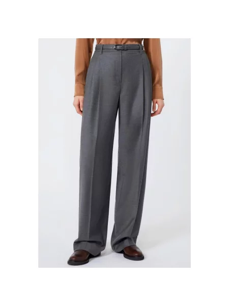 Spodnie Max Mara Studio wełniane szare